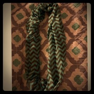 Tourqoise,brownish grey chevron infinity scarf